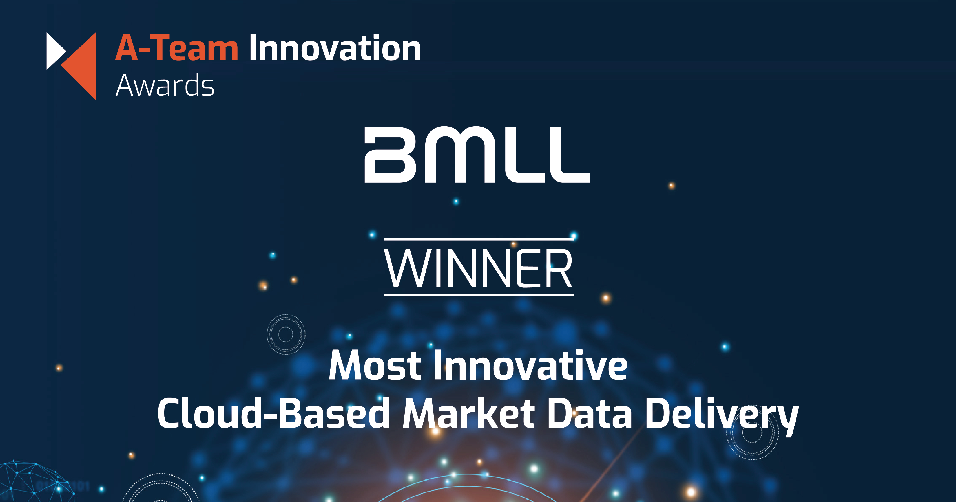 Photo for BMLL wins "Most Innovative Cloud-Based Market Data Delivery" at the A-Team Innovation Awards 2024 news story