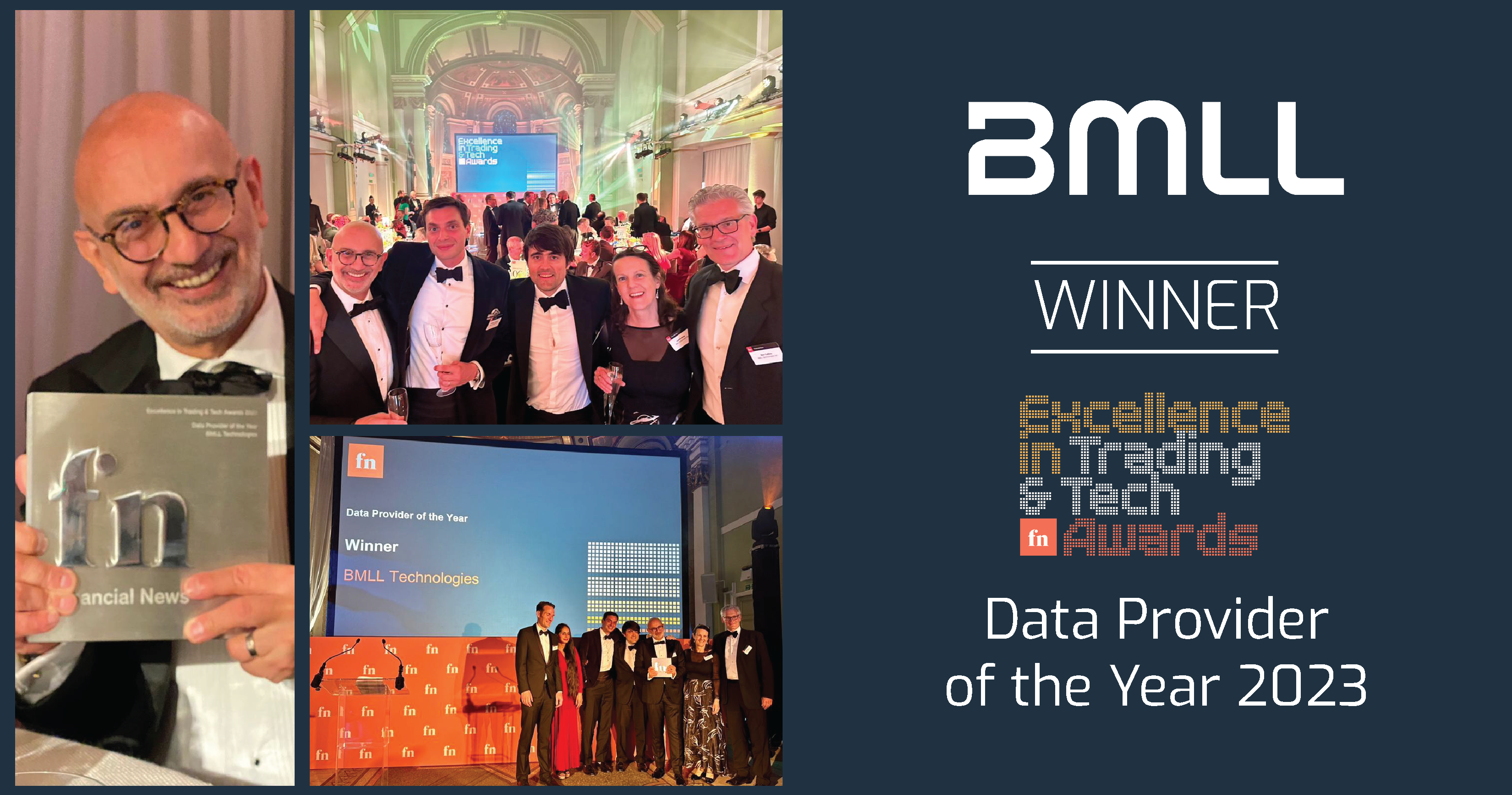 Photo for BMLL wins the Financial News Trading & Tech Award for ‘Data Provider of the Year’ for the second year running news story